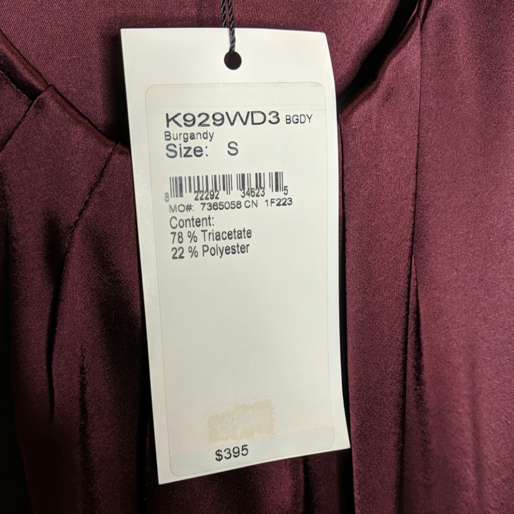 St. John Burgundy pintuck pleat blouse - Picture 3 of 5